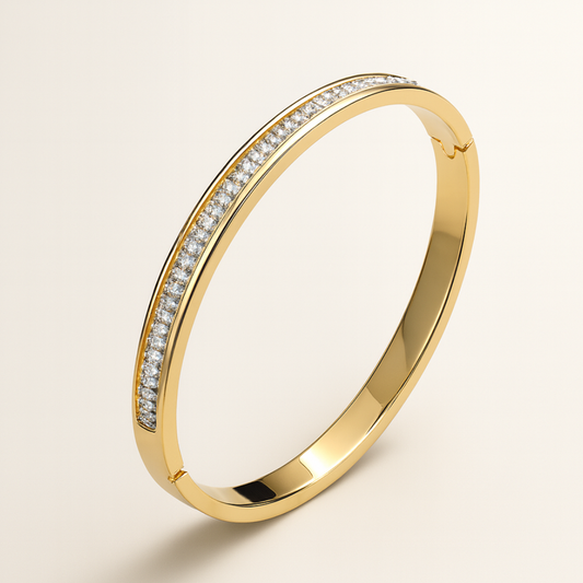 Nadia | 18K Gold Plated Crystal Band Bracelet Bangle