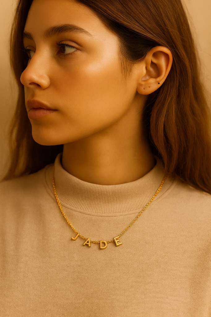 Veronika | Suspended Personalised Necklace, Custom Name Necklace - 18K Gold Plated Waterproof Necklace