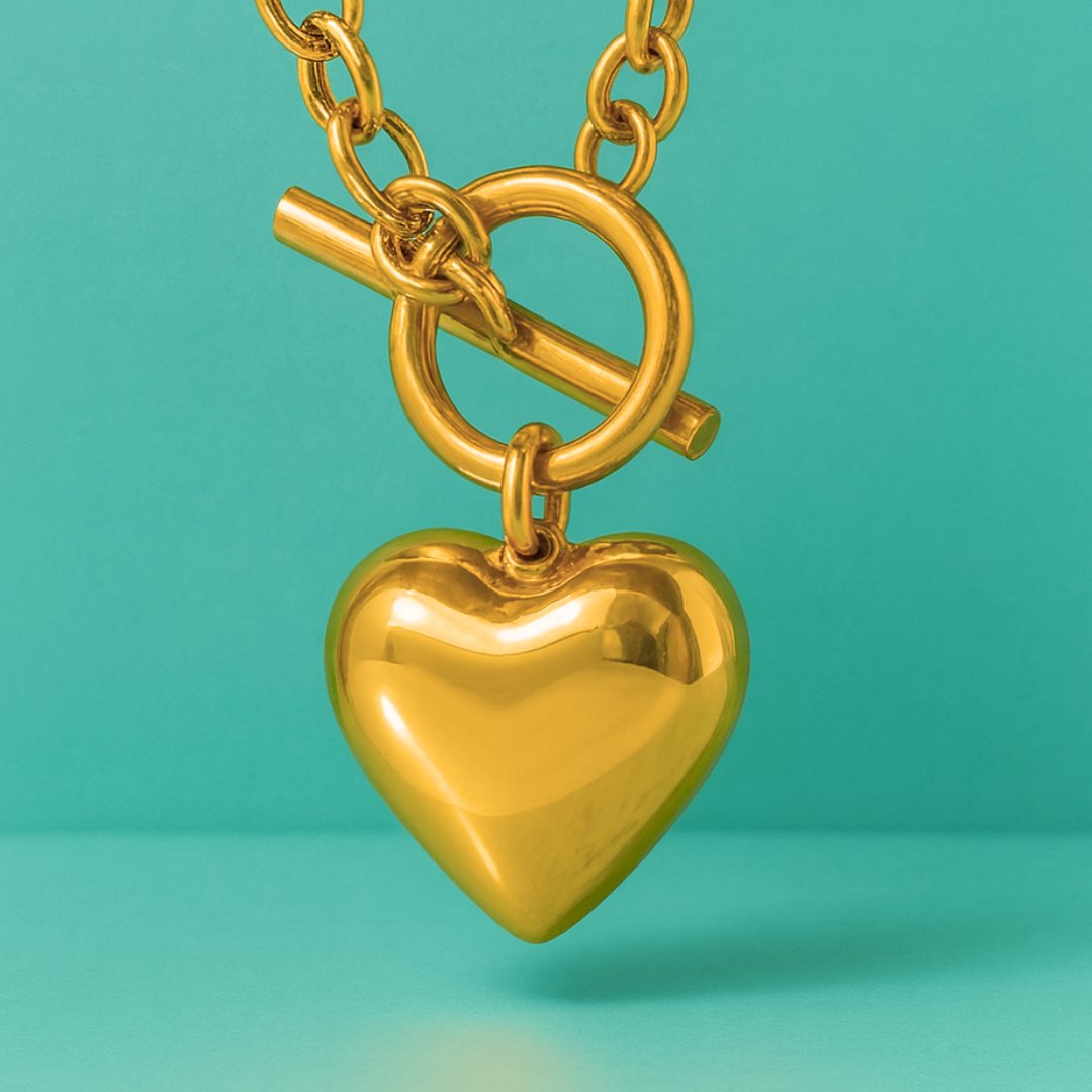 Pixie | Gold Plated Luna Heart Toggle Necklace