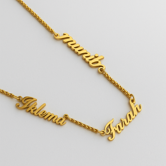 Dorothy | Multiple Personalised Necklace, Custom Name Necklace - 18K Gold Plated Waterproof Necklace