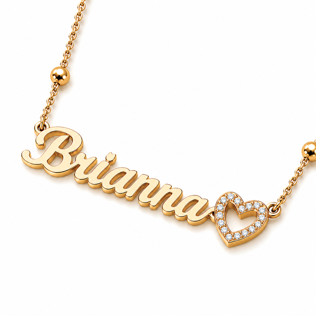 Dinara | Gold Plated Personalised Heart Necklace