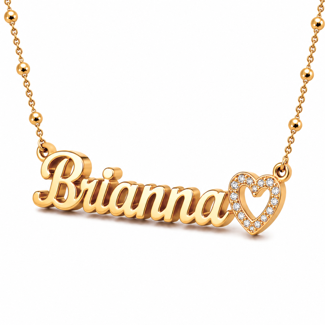 Dinara | Gold Plated Personalised Heart Necklace