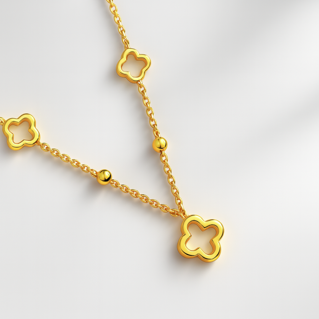 Safina | Gold Plated Four-Leaf Clover Necklace