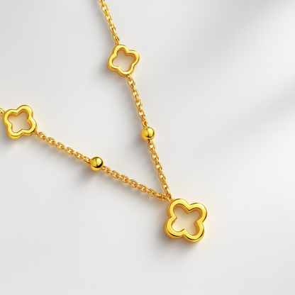 Safina | Gold Plated Four-Leaf Clover Necklace