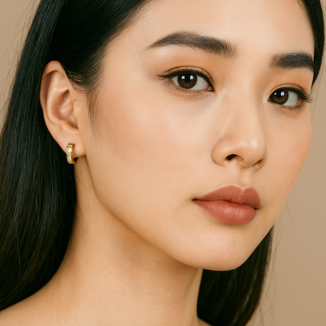 Iris | 18K Gold Plated Mini Huggie Hoop Waterproof Earrings with Zircons