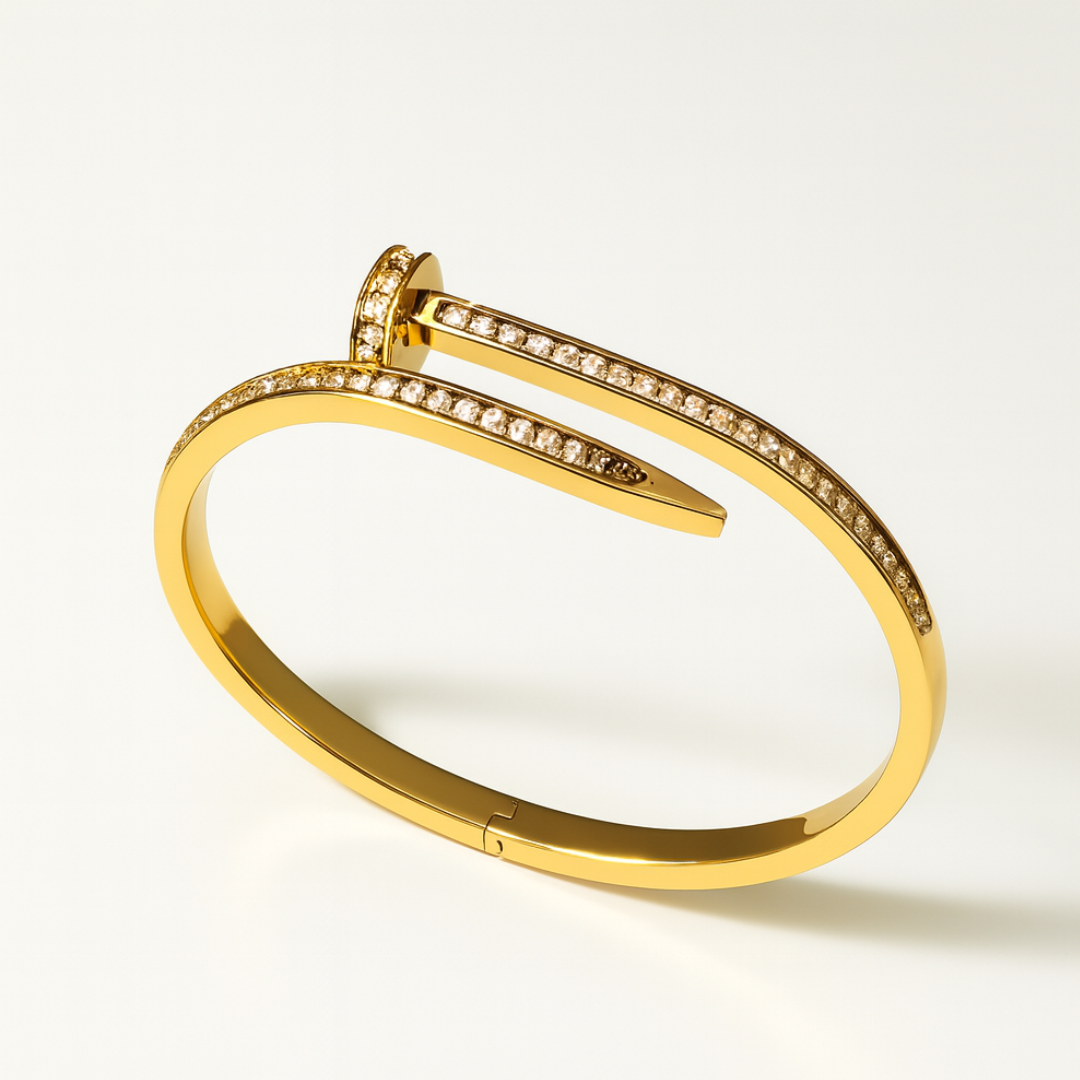 Nicolette | 18K Gold Plated Nail Waterproof Bracelet Bangle