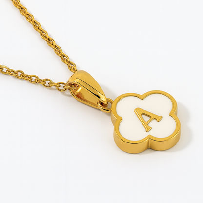 Charlotte | Gold (18K) Plated Alphabet Four-Leaf Clover Pendant Waterproof Necklace