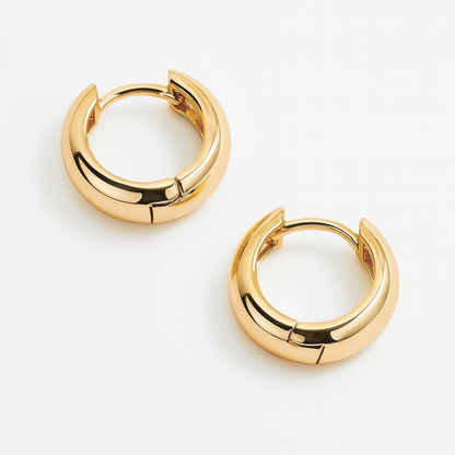 Hannah | 18K Gold Plated Basic Staple Hoop Waterproof Earrings