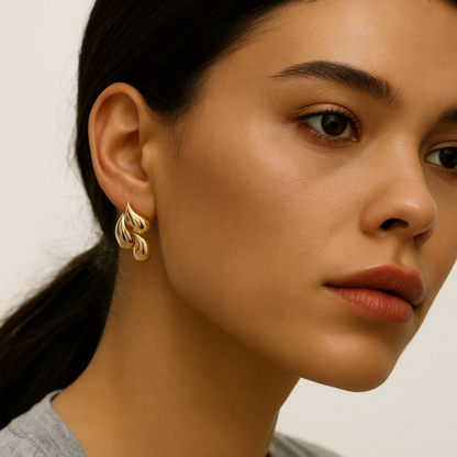 Beverley | 18K Gold Plated Tear/Water Drop Stud Waterproof Earrings
