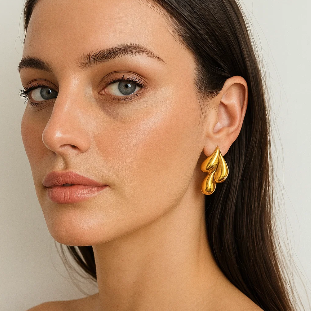Beverley | 18K Gold Plated Tear/Water Drop Stud Waterproof Earrings
