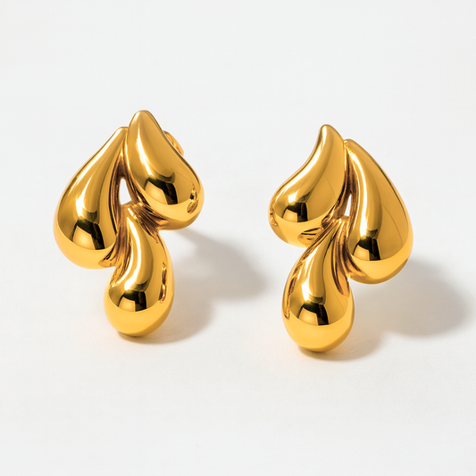 Beverley | 18K Gold Plated Tear/Water Drop Stud Waterproof Earrings