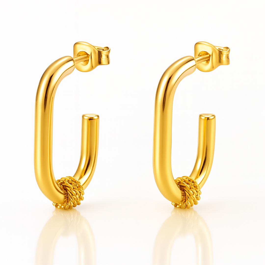 Remi | Gold Plated Statement Twist Hoop Earrings