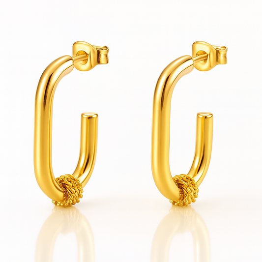 Remi | Gold Plated Statement Twist Hoop Earrings