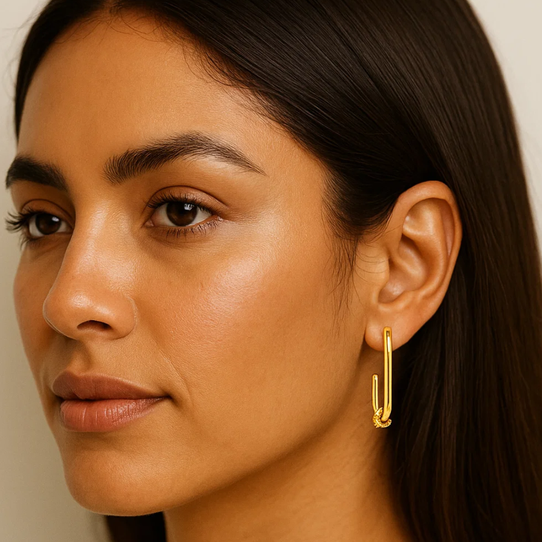 Remi | Gold Plated Statement Twist Hoop Earrings
