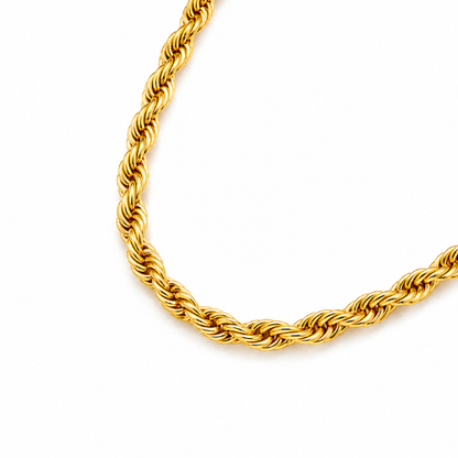 Nessa | Gold Plated Essential Twisted Rope Chain Necklace