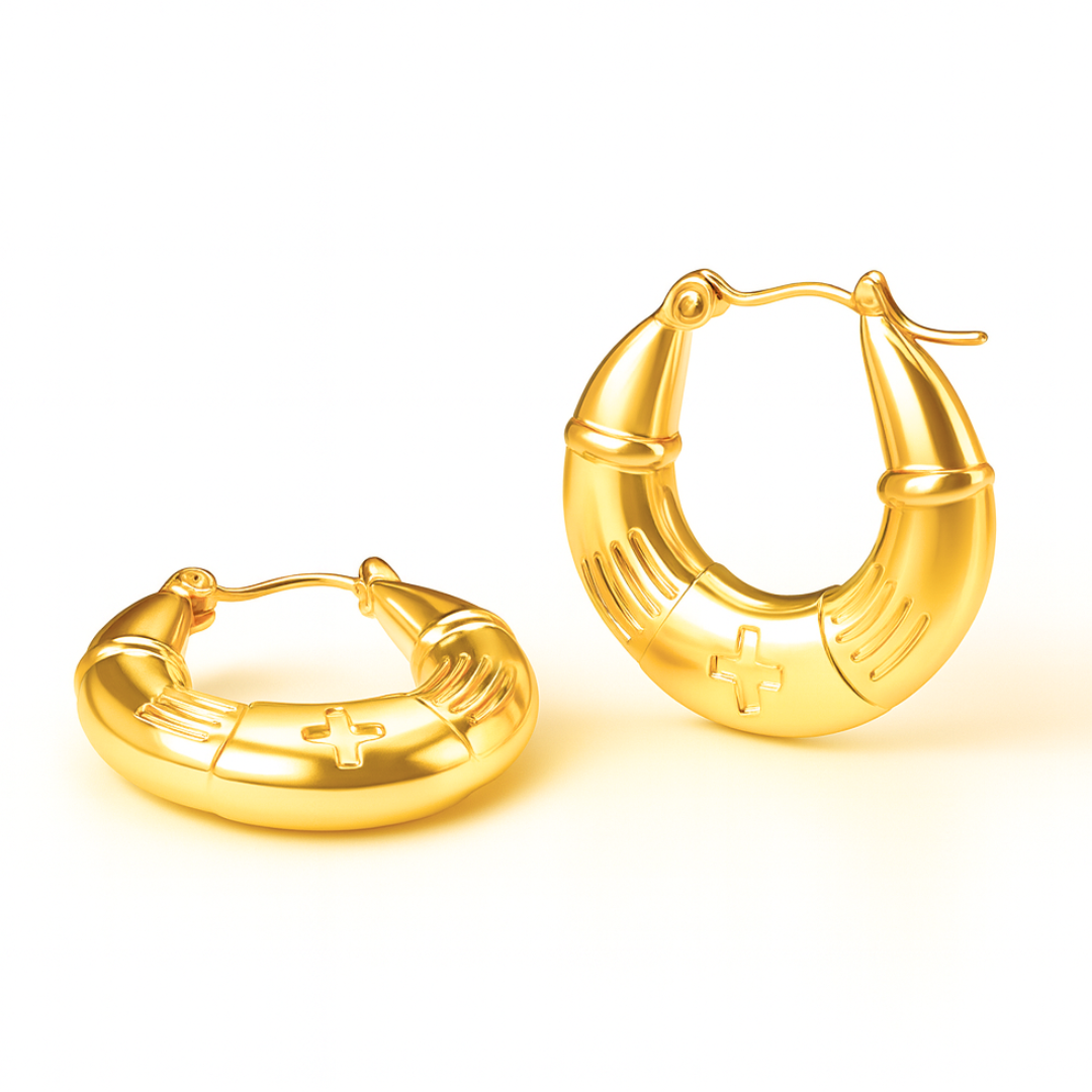 Nia | 18K Gold Plated U-Shaped Buckle Waterproof Hoop Earrings