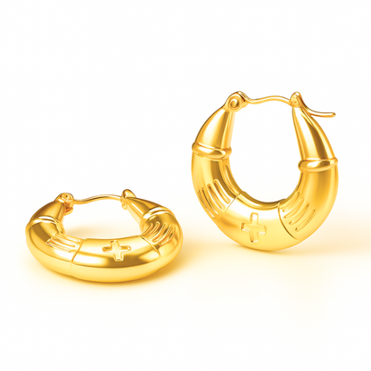 Nia | 18K Gold Plated U-Shaped Buckle Waterproof Hoop Earrings