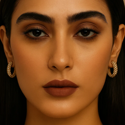 Brielle | Gold (18K) Plated C-Shaped Waterproof Hoop Earrings with Zircons