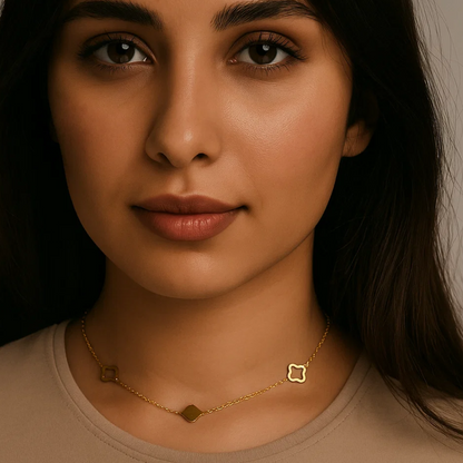 Elexia | Gold (18K) Plated Four-Leaf Clover Pendant Waterproof Necklace