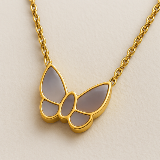 Mirayah | Gold-Plated (18K) Shell Butterfly Charm Waterproof Necklace
