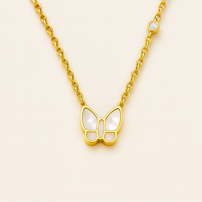 Mirayah | Gold-Plated (18K) Shell Butterfly Charm Waterproof Necklace