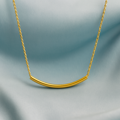 Ohana | Gold (18K) Plated Tube Bar Pendant Waterproof Necklace