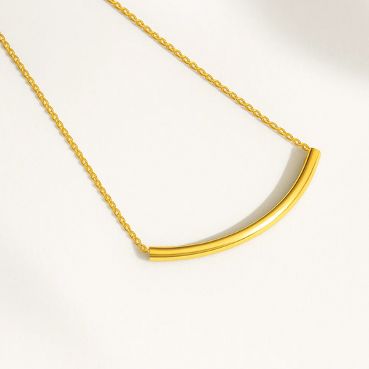 Ohana | Gold (18K) Plated Tube Bar Pendant Waterproof Necklace