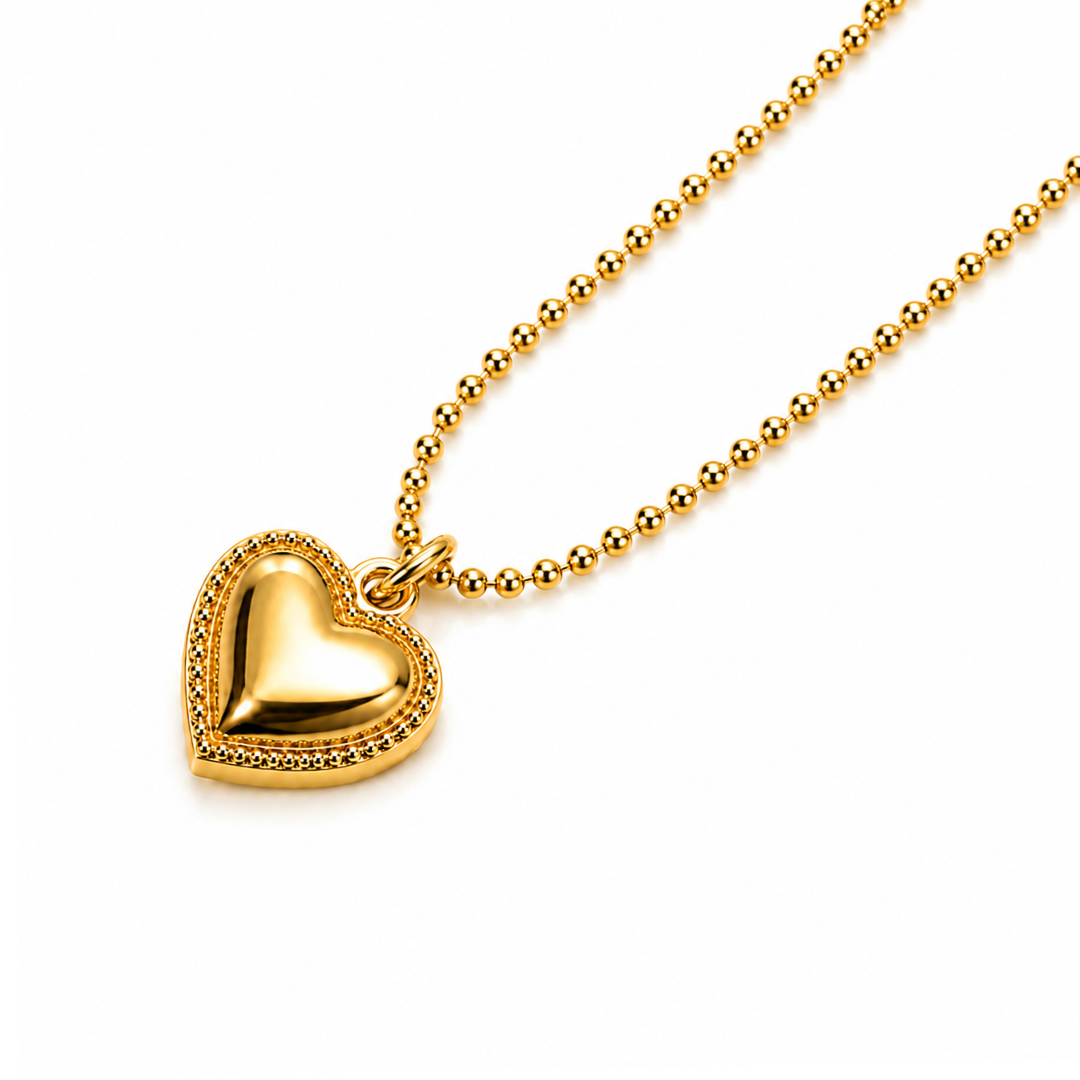 Cassidy | Gold Plated Solid Love Heart Pendant Necklace
