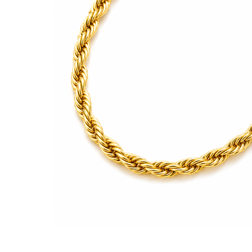Nessa | Gold Plated Essential Twisted Rope Chain Necklace