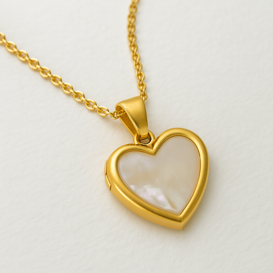 Rochelle | Gold (18K) Plated Heart Photo Frame Locket Pendant Waterproof Necklace