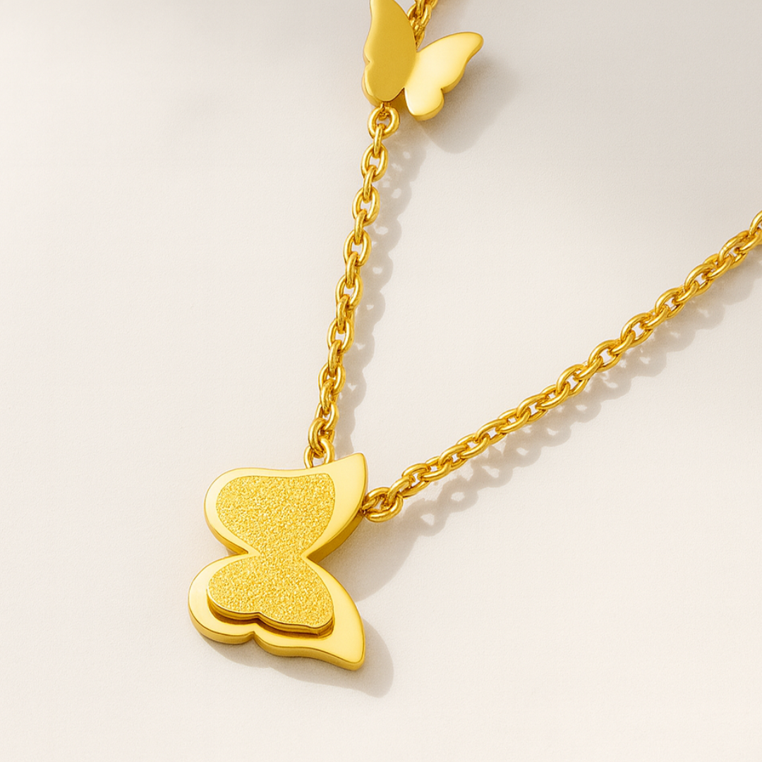 Sasha | 18K Gold Plated Butterfly Charm Waterproof Necklace