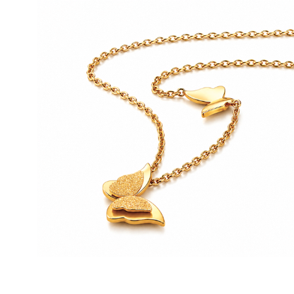 Sasha | Gold Plated Butterfly Charm Necklace