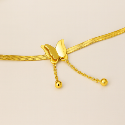 Anastasia | 18K Gold Plated Sparkling Butterfly Charm Pendant Waterproof Necklace