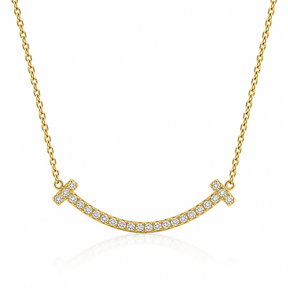Sofia | Gold Plated T-Smile Pendant Necklace