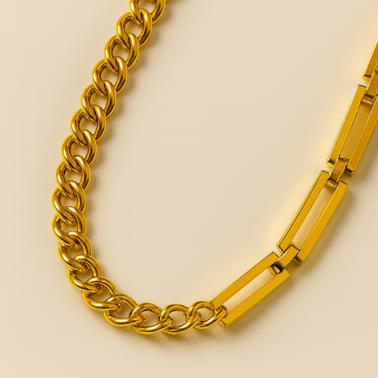 Marcella | Gold (18K) Plated Cuban Link Choker Waterproof Necklace