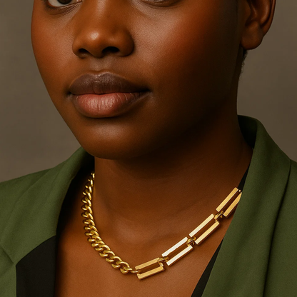 Marcella | Gold (18K) Plated Cuban Link Choker Waterproof Necklace