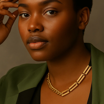 Marcella | Gold (18K) Plated Cuban Link Choker Waterproof Necklace