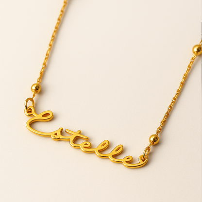 Ivara | Gold Plated Personalised Single Name Necklace