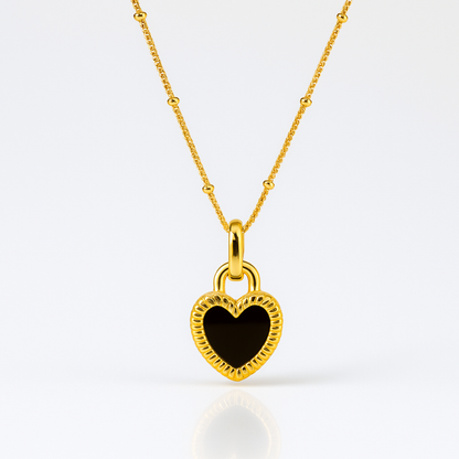 Sahara | Gold Plated Double-Sided Heart Pendant Necklace