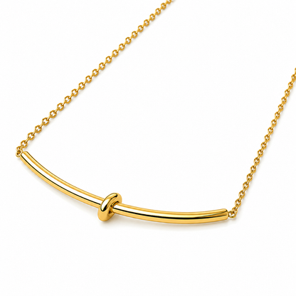 Brooklyn | Gold Plated Knotted Bar Pendant Necklace