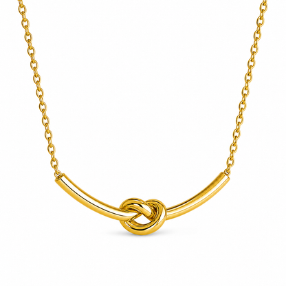Brooklyn | Gold Plated Knotted Bar Pendant Necklace