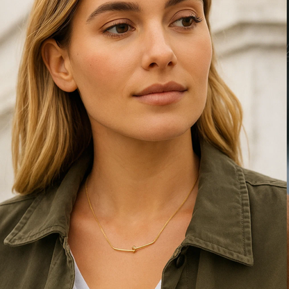 Brooklyn | Gold Plated Knotted Bar Pendant Necklace