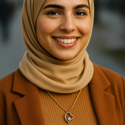 Willow | Gold Plated Heart Charm Necklace with Zircons