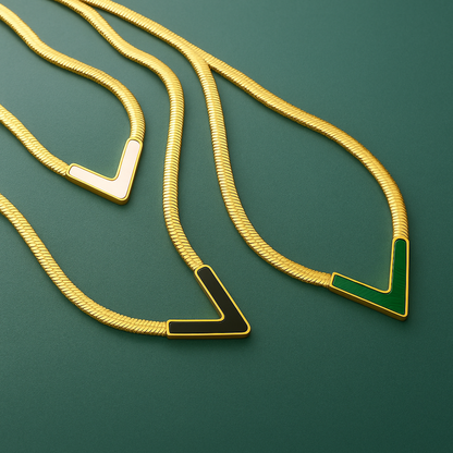 Aura | 18K Gold Plated V-shaped Flat Snake Bone Waterproof Chain