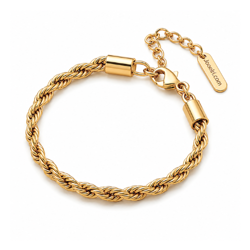 Simone | Gold Plated Twisted Rope Chain Bracelet