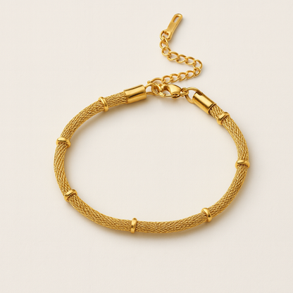 Victoria | 18K Gold Plated Bamboo Mesh Waterproof Bracelet