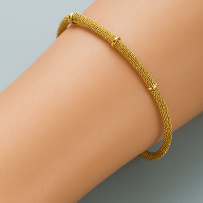 Victoria | 18K Gold Plated Bamboo Mesh Waterproof Bracelet