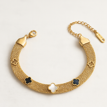 Antalya | Multi Clover Mesh Bracelet 18K Gold Plated Waterproof