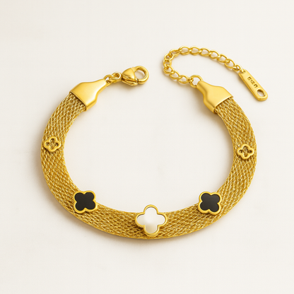 Antalya | Multi Clover Mesh Bracelet 18K Gold Plated Waterproof