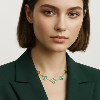 Farah Personalised Clover Necklace - 18K Four-Leaf Clover Name Necklace